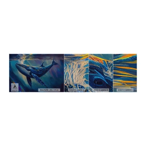 Échantillon de Papier Peint Premium Sand - Bienvenue dans mon monde - Baleine, Océan, Sous-marin - 100x30 cm