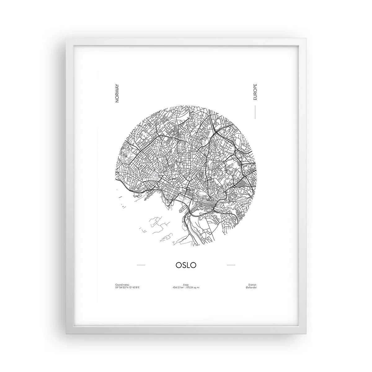 Affiche dans un cadre blanc - Poster - Anatomie d’Oslo - 40x50 cm