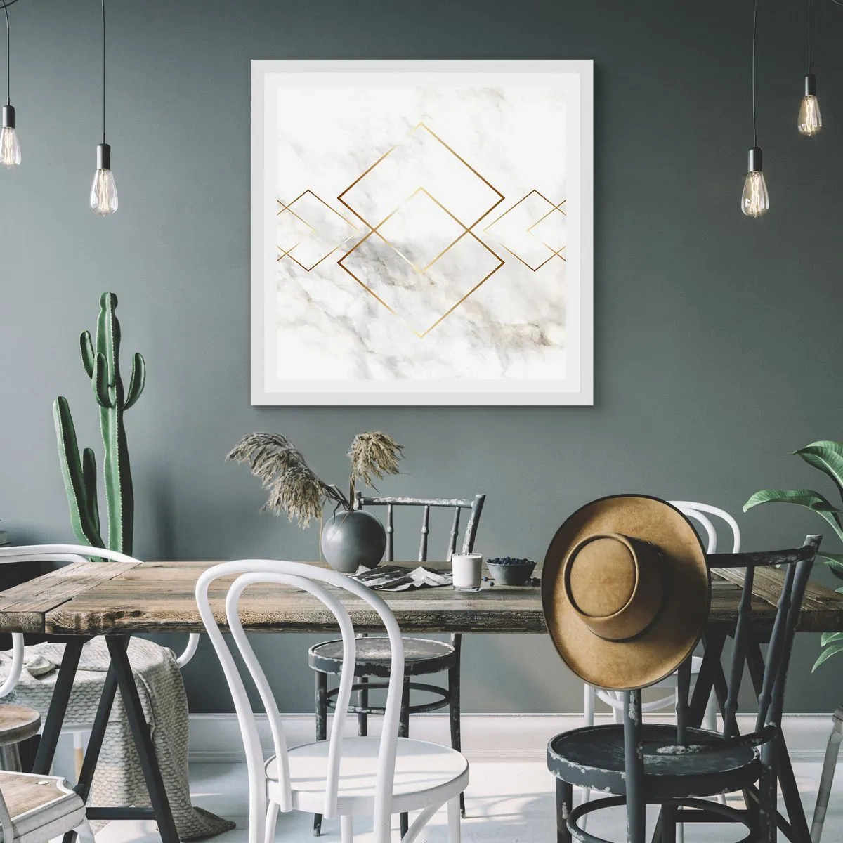 Affiche dans un cadre blanc - Poster - Vue à l'infini - 40x40 cm