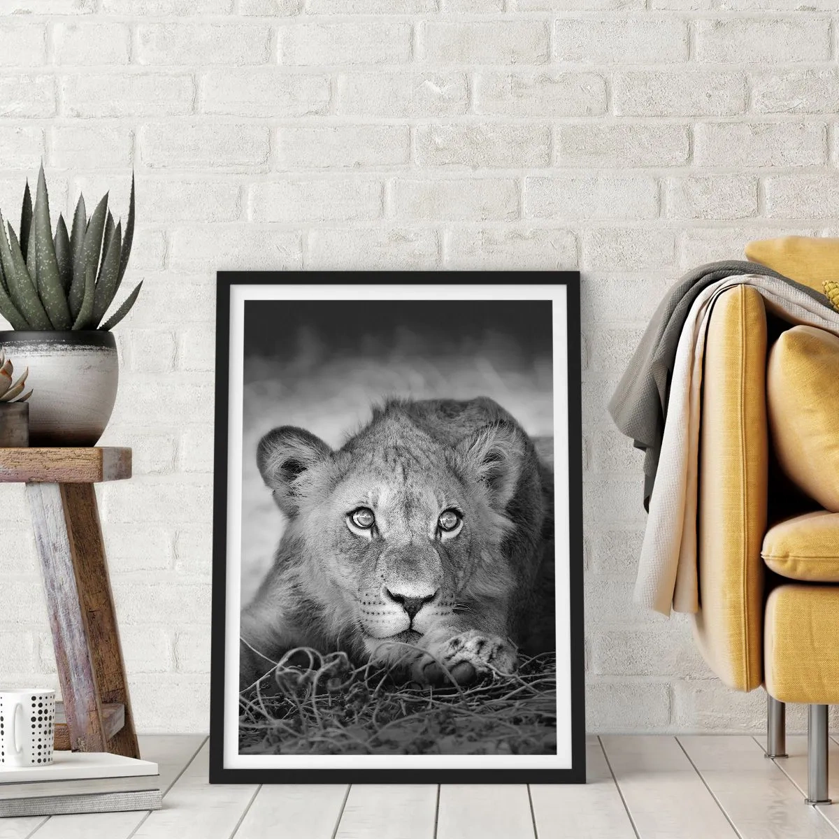 Affiche dans un cadre noir - Poster - Chiot royal - 40x50 cm