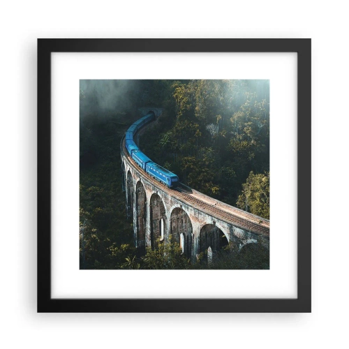 Affiche dans un cadre noir - Poster - Train nature - 30x30 cm