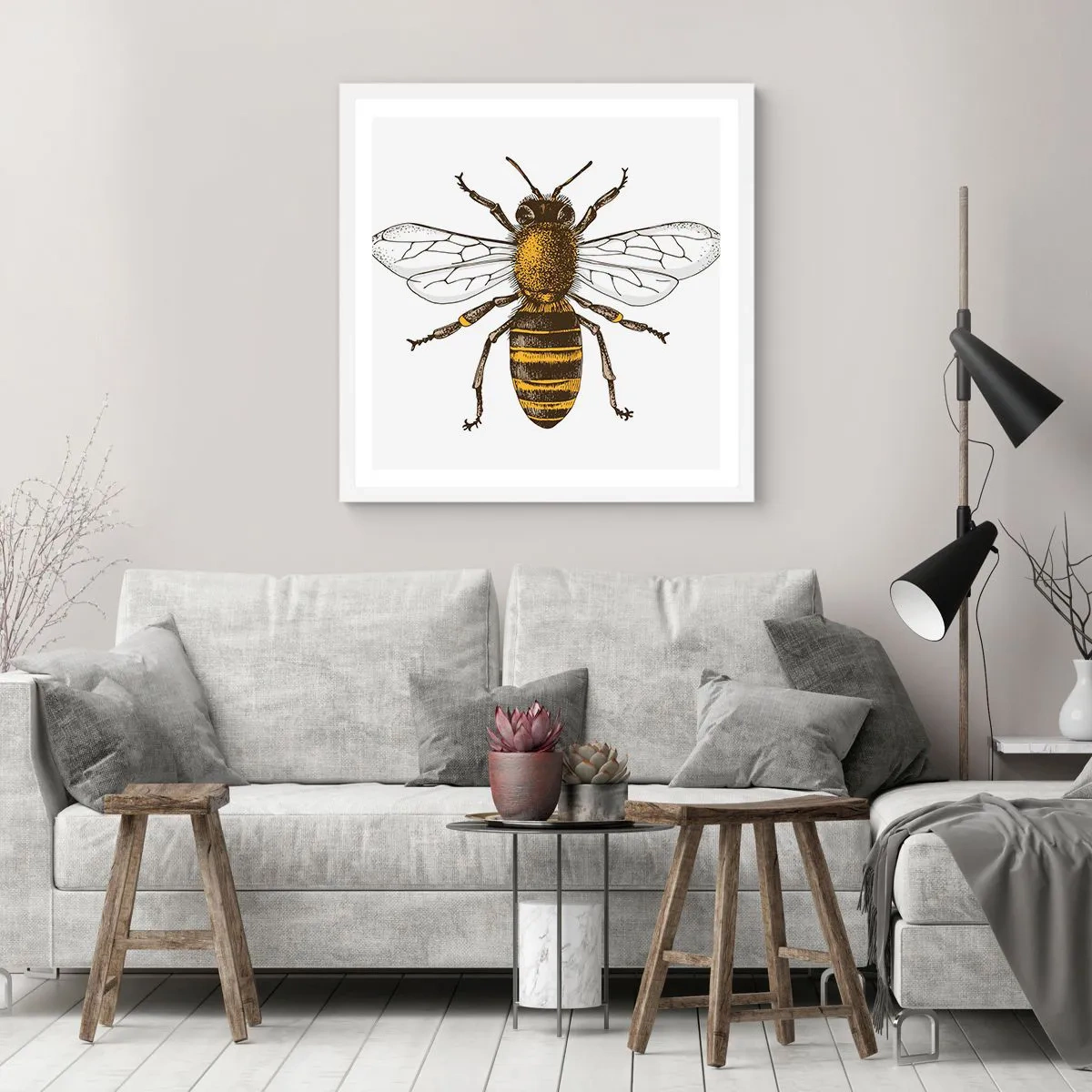 Affiche dans un cadre blanc - Poster - Belle et bonne - 30x30 cm