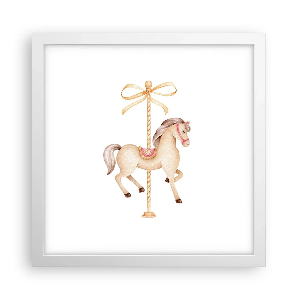 Affiche dans un cadre blanc - Poster - Un trot gracieux - 30x30 cm
