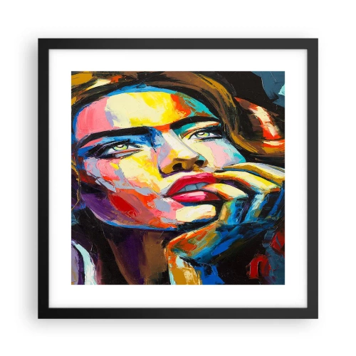 Affiche dans un cadre noir - Poster - Les rêves volent dans le ciel comme des oiseaux - 40x40 cm