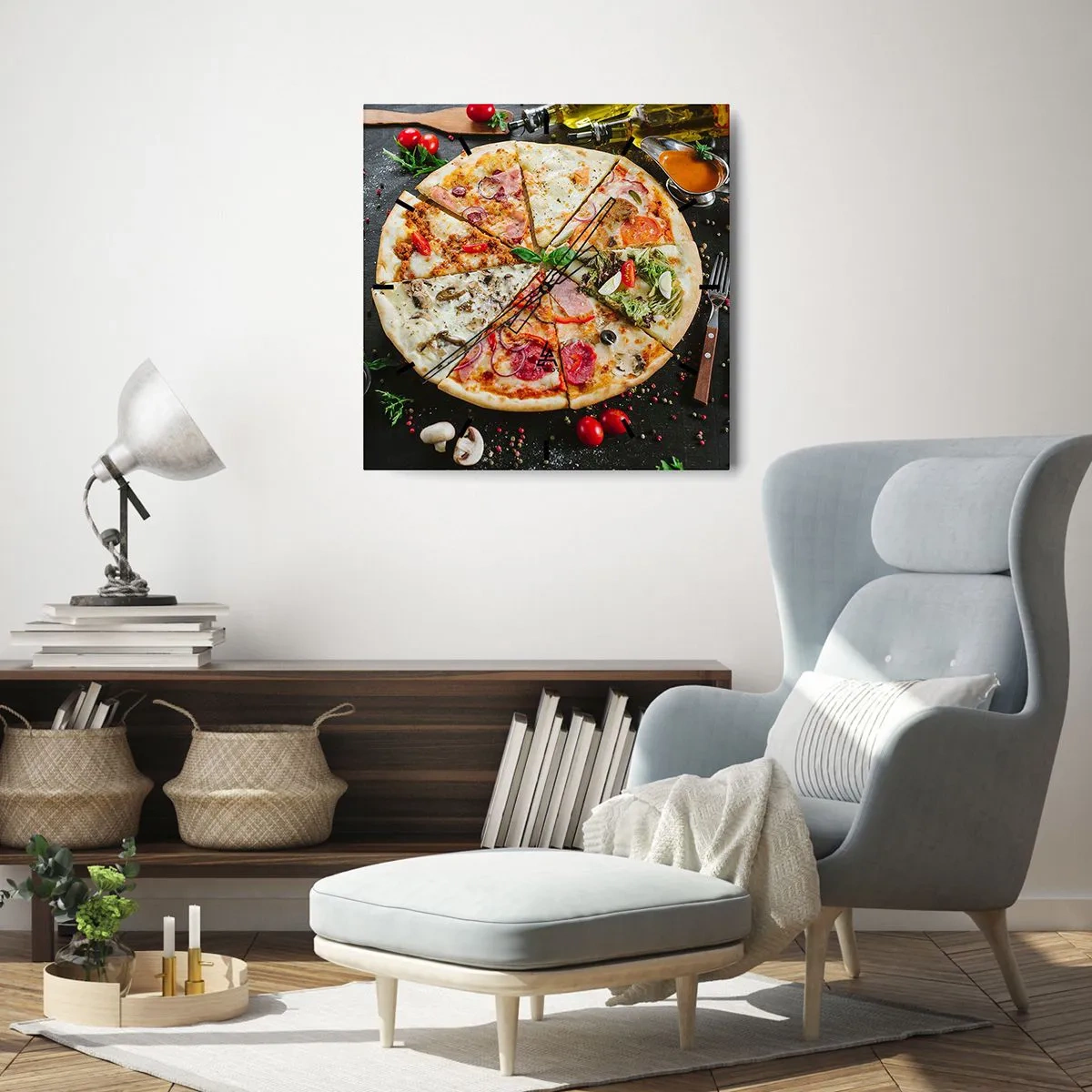 Horloge murale - Pendule murale - Une gamme de saveurs - 40x40 cm