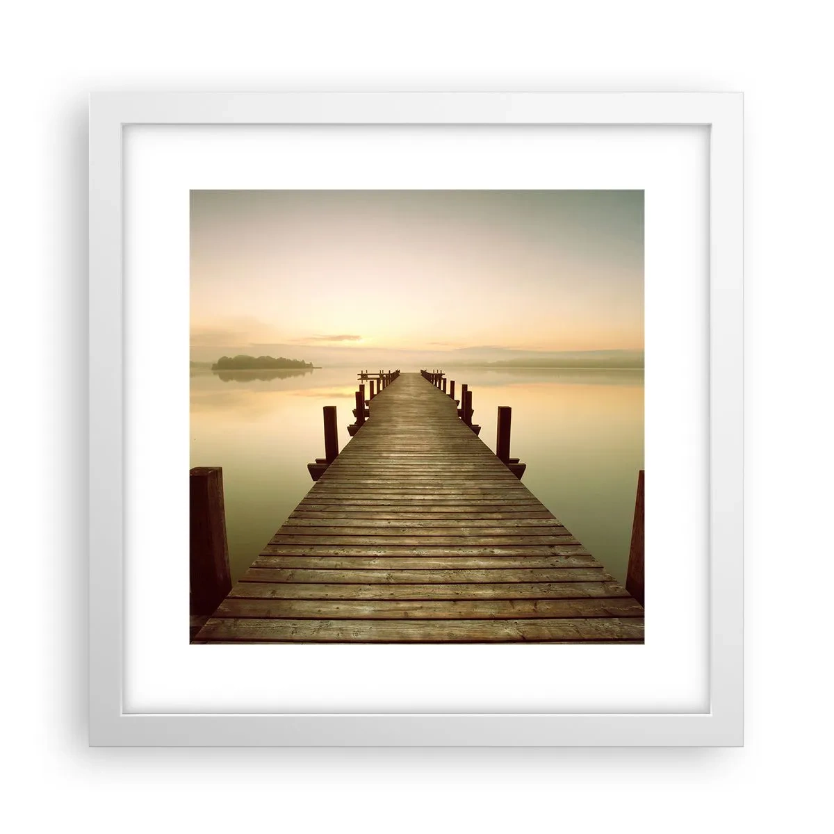 Affiche dans un cadre blanc - Poster - L'aube, les premières lueurs, le jour - 30x30 cm