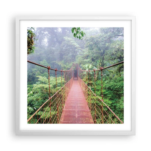 Affiche dans un cadre blanc - Poster - Suspendu sur les couronnes - 50x50 cm