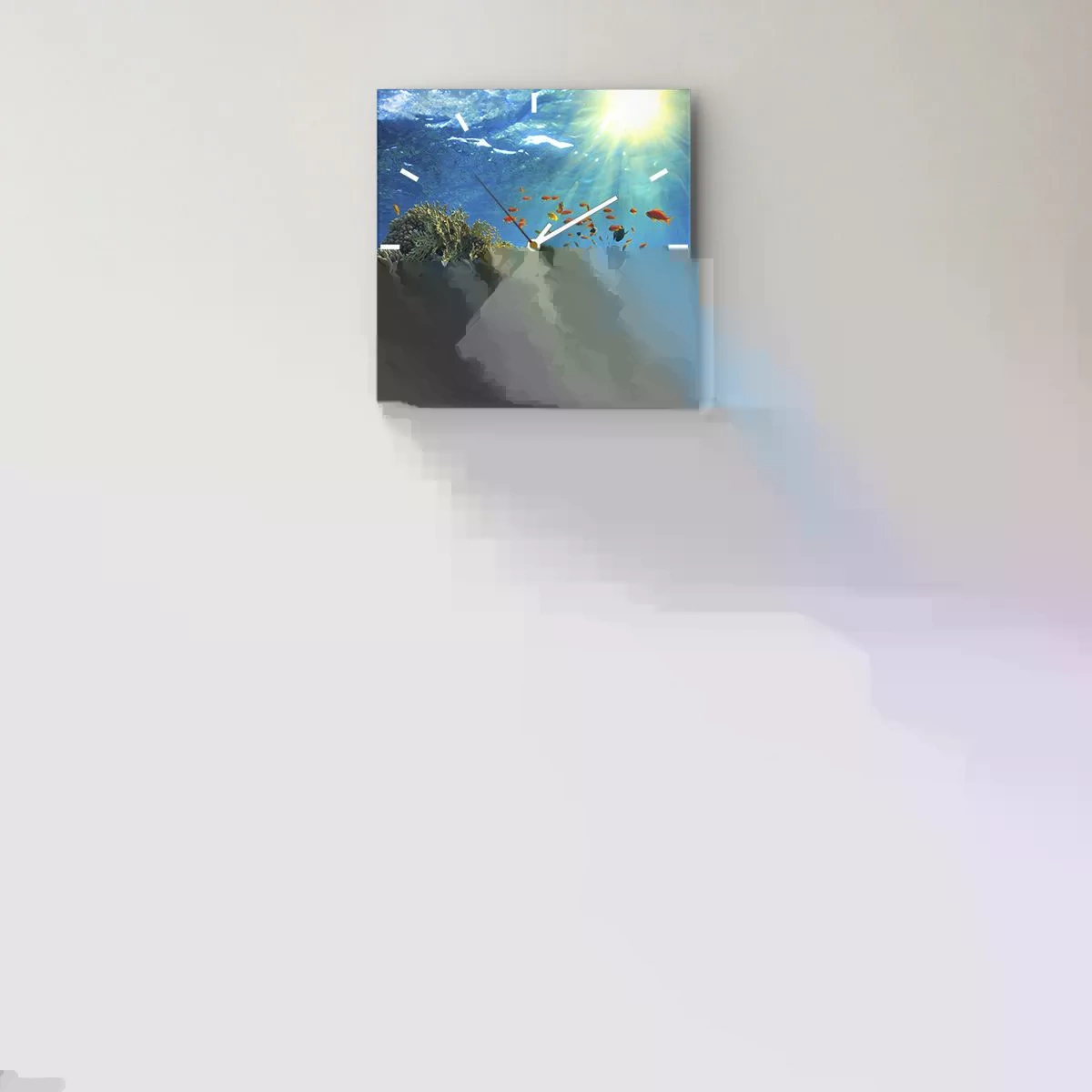Horloge murale - Pendule murale - Trésor sous-marin - 40x40 cm