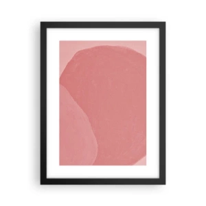 Affiche dans un cadre noir - Poster - Composition organique en rose - 30x40 cm