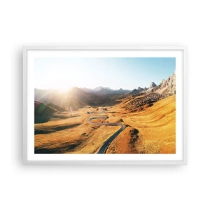 Affiche dans un cadre blanc - Poster - Dans une vallée dorée - 70x50 cm