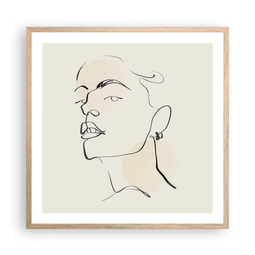 Affiche dans un chêne clair - Poster - Regard fier - 60x60 cm