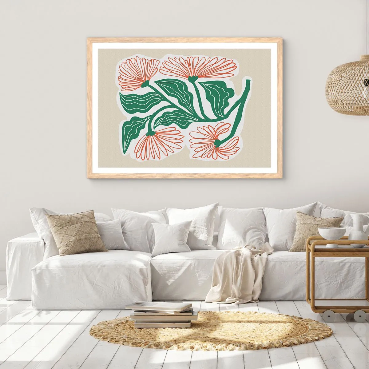 Affiche dans un chêne clair - Poster - Folk et moderne - 91x61 cm