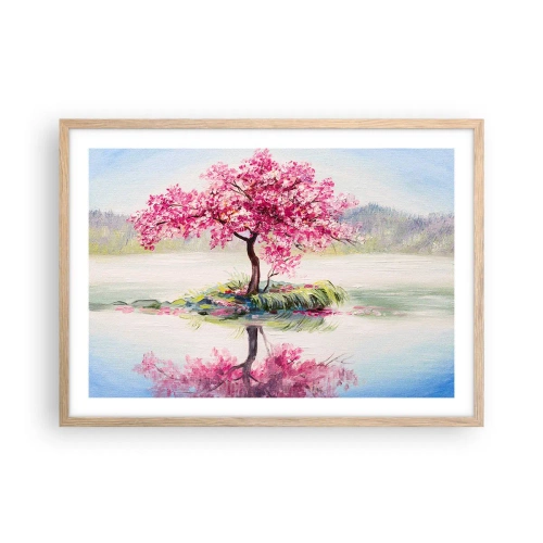 Affiche dans un chêne clair - Poster - Fête du Printemps - 70x50 cm