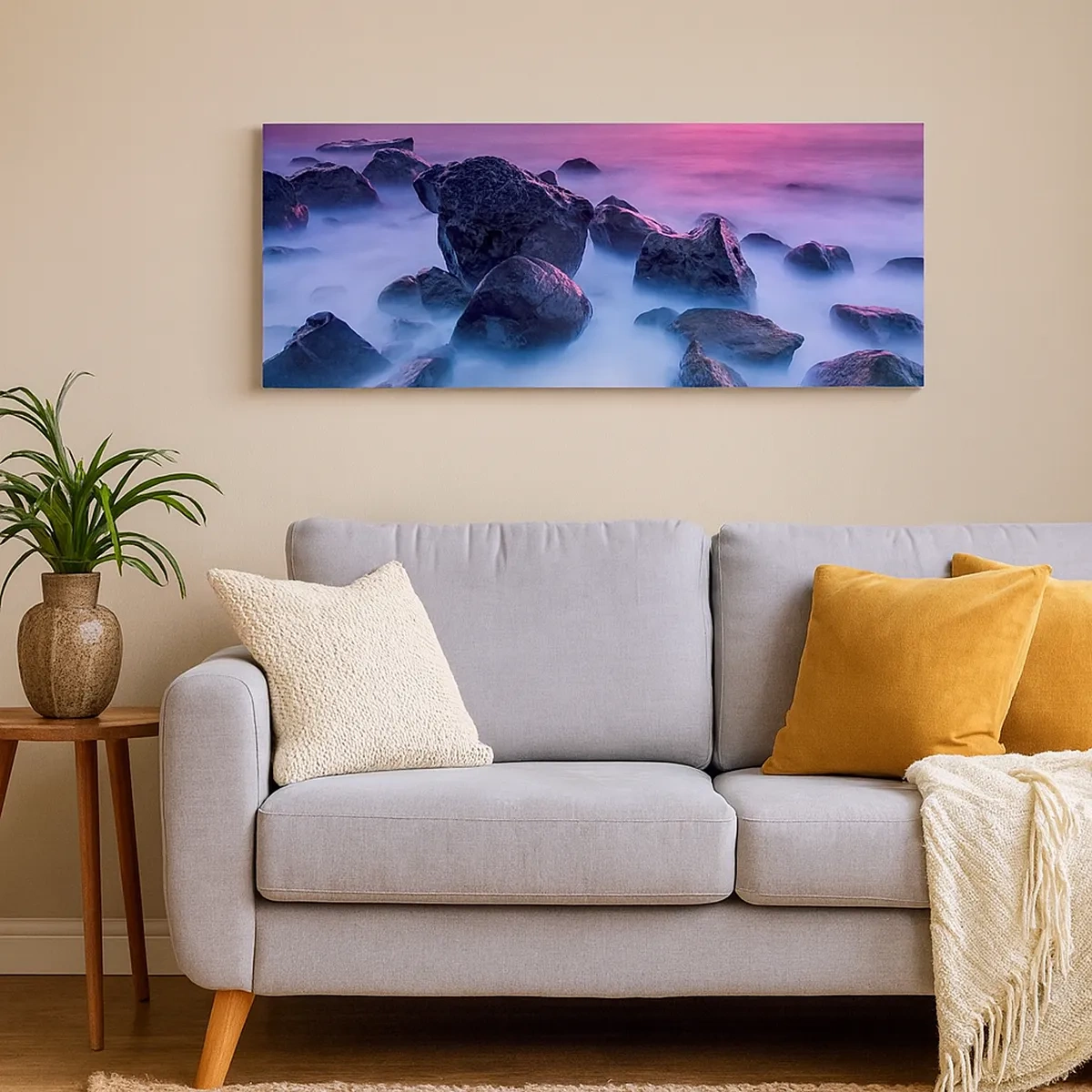 Impression sur toile - Image sur toile - Naissance dans la lumière et le brouillard - 30x30 cm