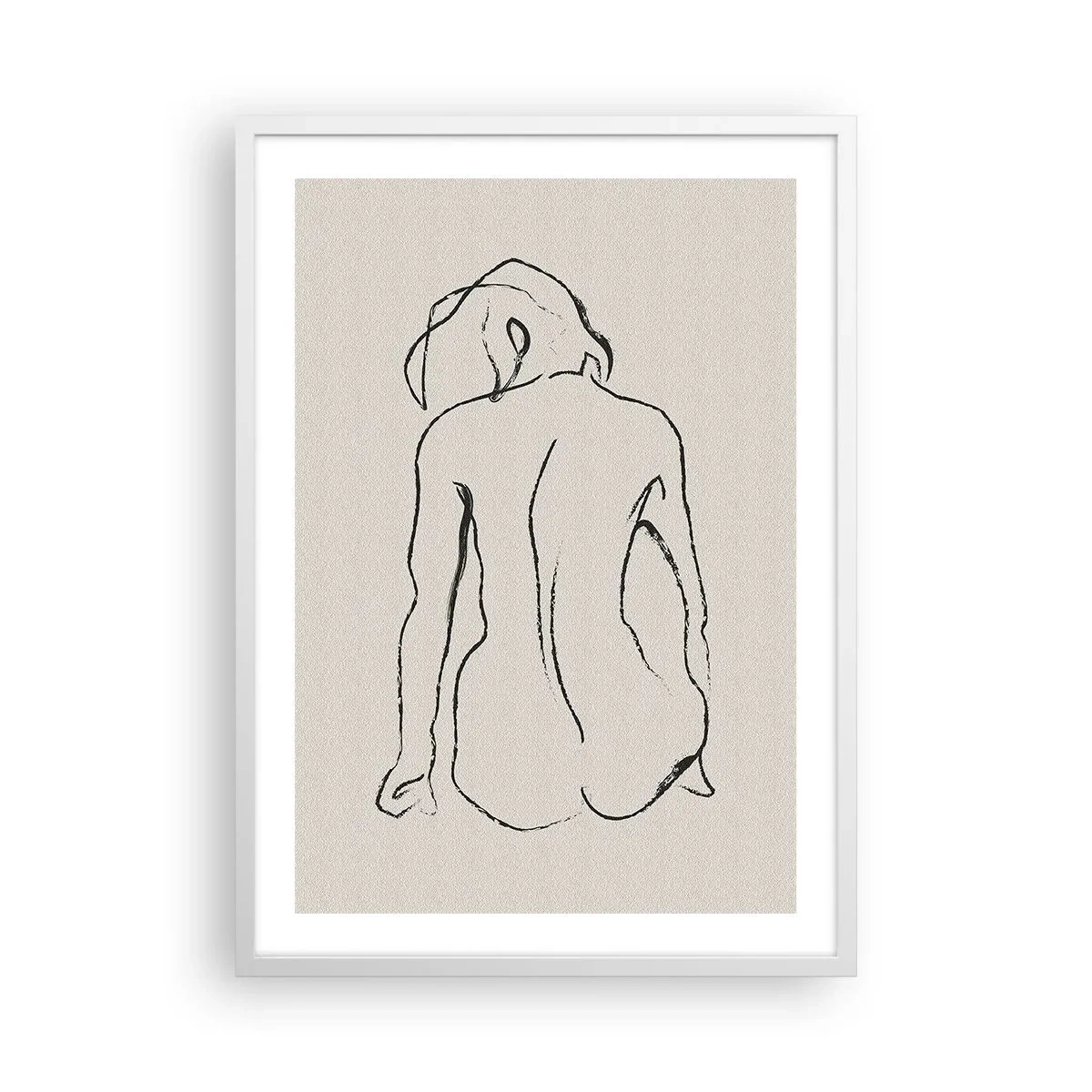 Affiche dans un cadre blanc - Poster - Femme nue - 50x70 cm