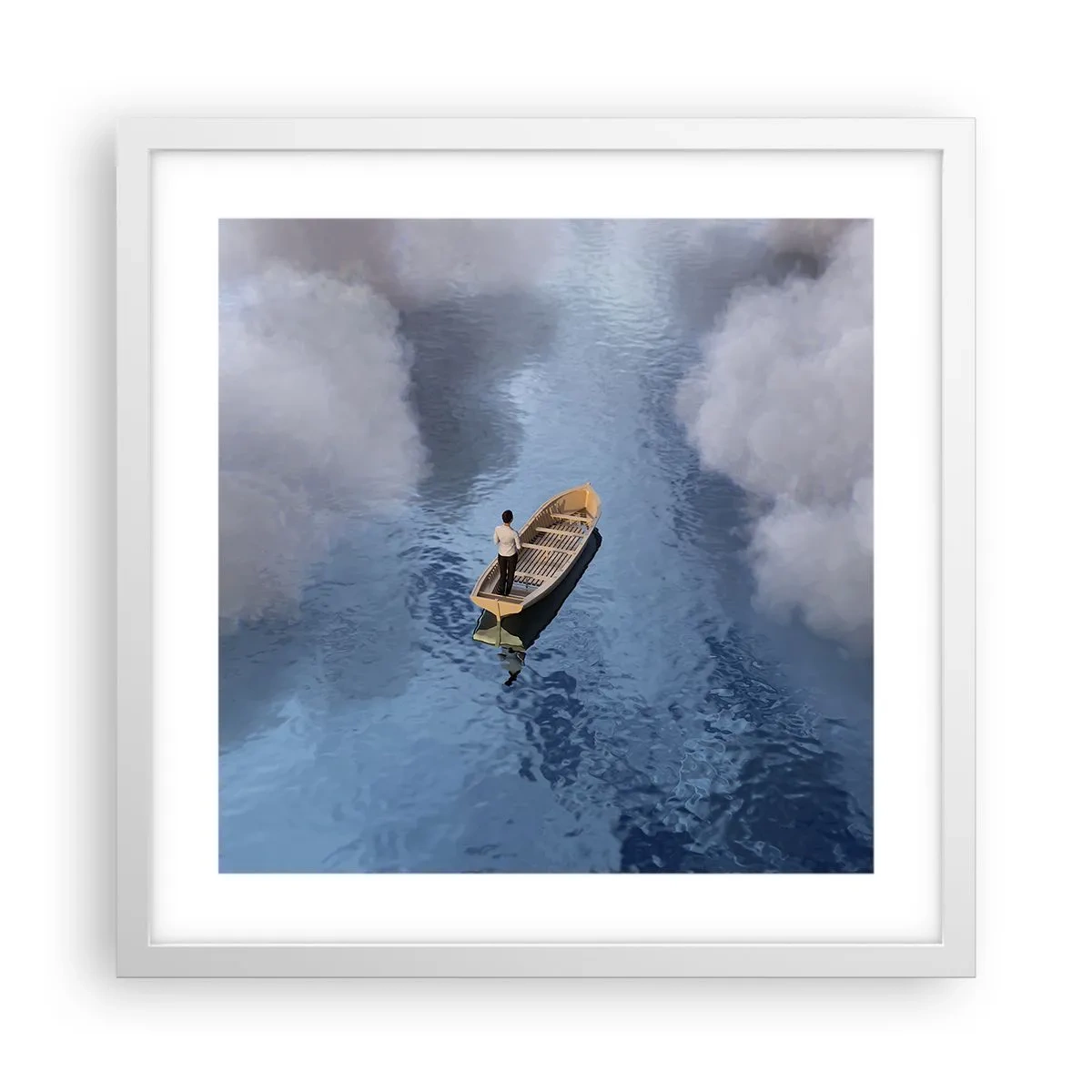 Affiche dans un cadre blanc - Poster - Vie – voyage – inconnu - 40x40 cm