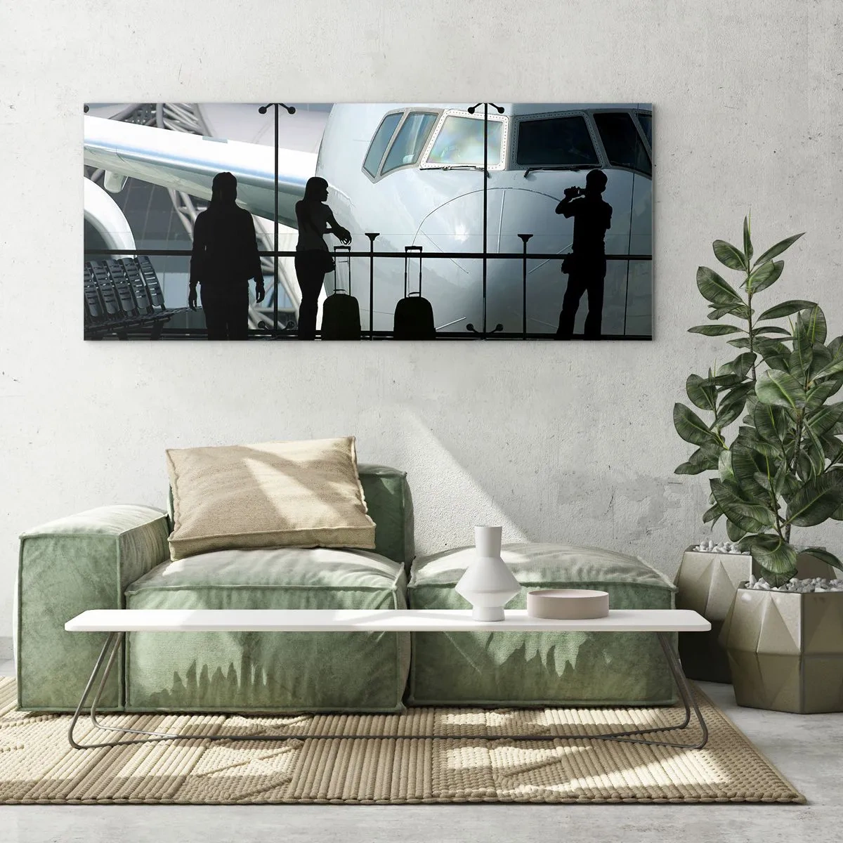 Impression sur verre - Image sur verre - Vis-à-vis de l'aéroport - 90x30 cm