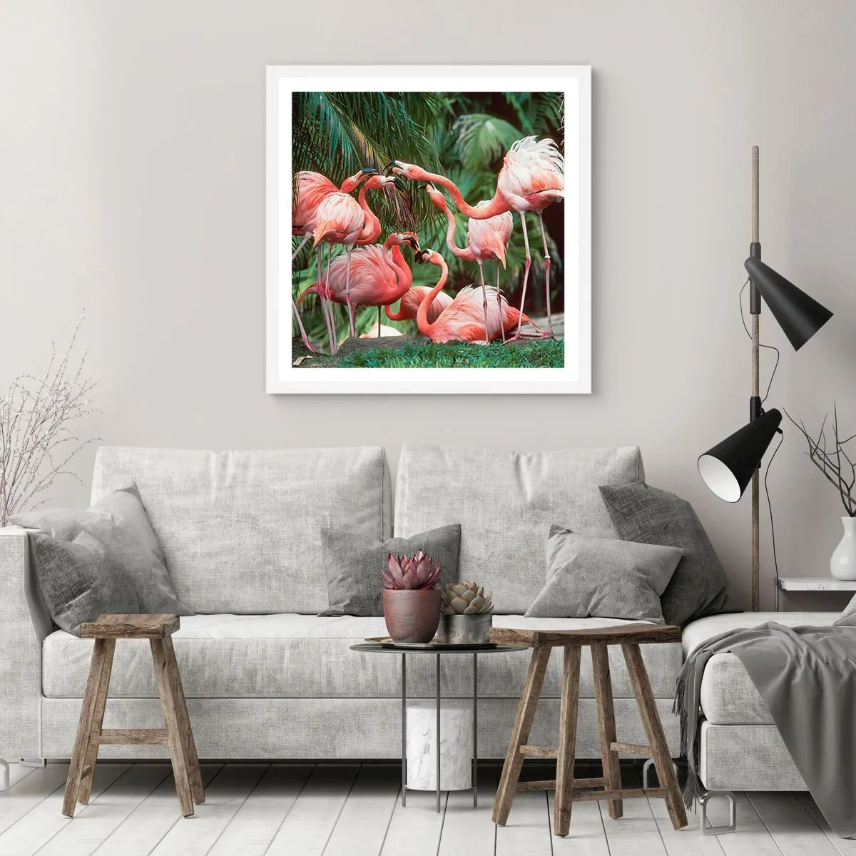 Affiche dans un cadre blanc - Poster - Potins d'après-midi - 30x30 cm