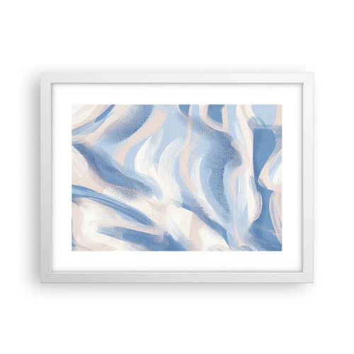 Affiche dans un cadre blanc - Poster - Vagues bleues - 40x30 cm