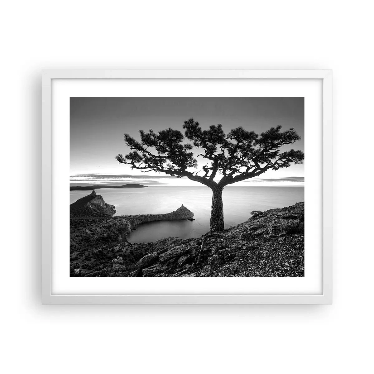 Affiche dans un cadre blanc - Poster - Paix jusqu'à l'horizon - 50x40 cm