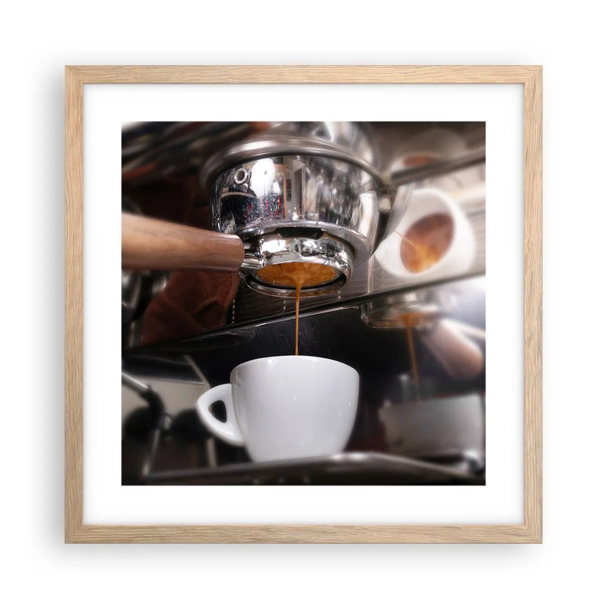 Affiche dans un chêne clair - Poster - Bon moment de la journée - 40x40 cm