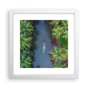 Affiche dans un cadre blanc - Poster - Sur un sentier tropical - 30x30 cm