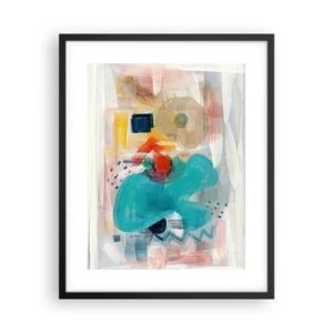 Affiche dans un cadre noir - Poster - Jeu de couleurs - 40x50 cm