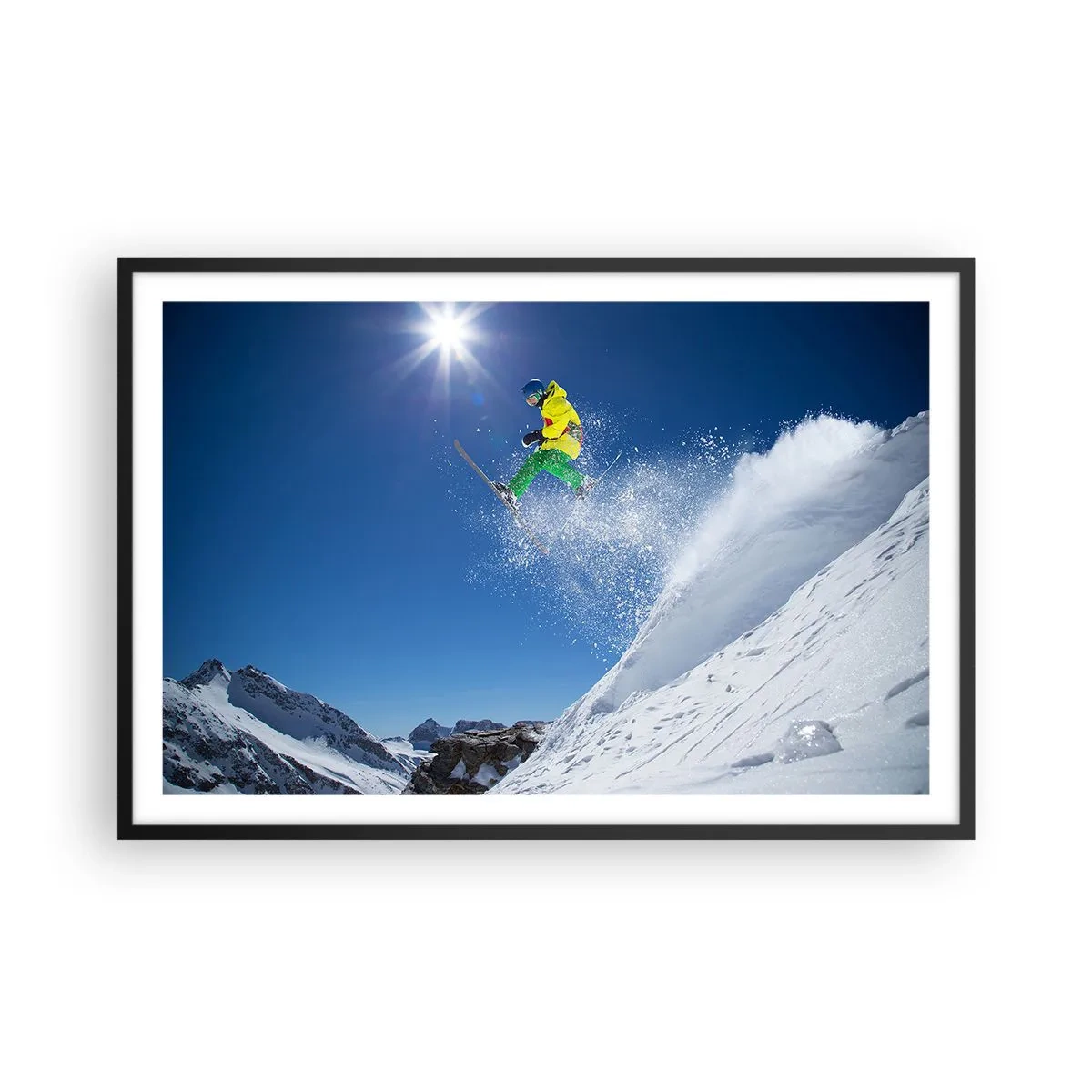 Affiche dans un cadre noir - Poster - Danse avec les montagnes - 91x61 cm