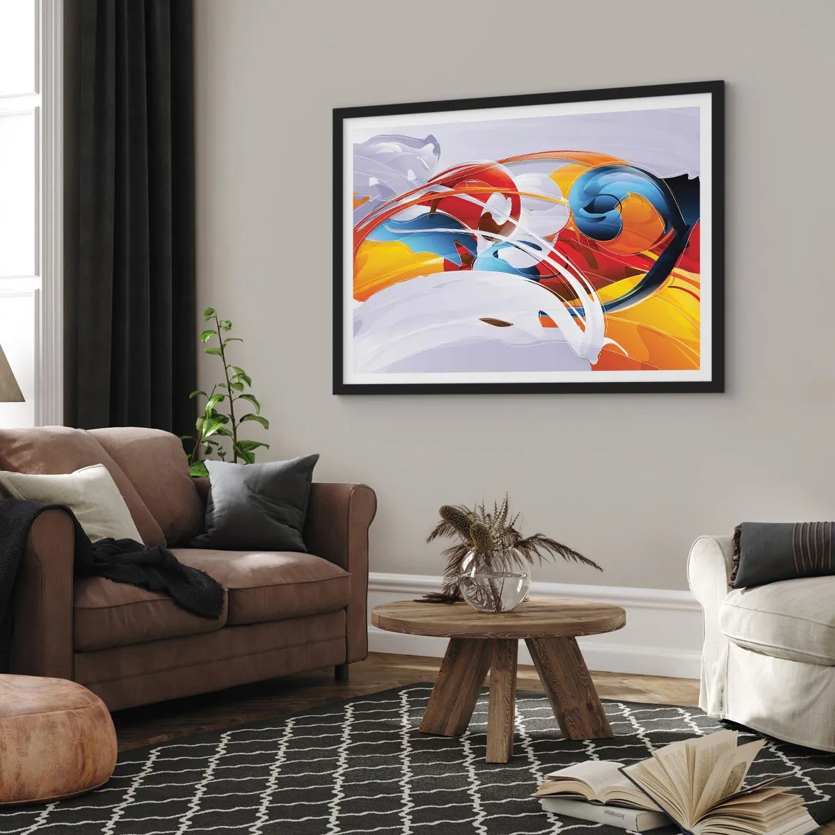 Affiche dans un cadre noir - Poster - La danse des éléments - 91x61 cm