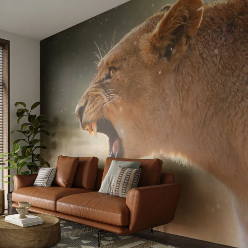 Papier Peint Photo Standard Eco - Essayez de ne pas écouter - Animaux, Lion, Afrique - 400x280 cm
