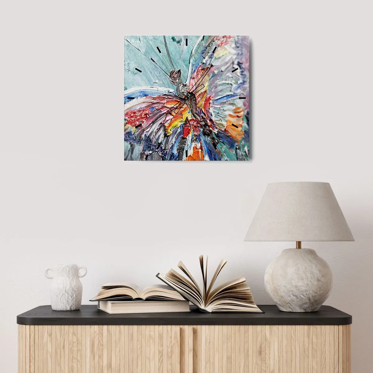 Horloge murale - Pendule murale - Peint par nature - 30x30 cm