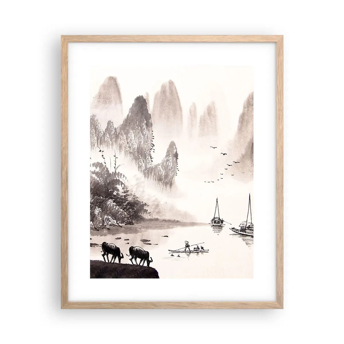 Affiche dans un chêne clair - Poster - Le quotidien exotique de l'Orient - 40x50 cm