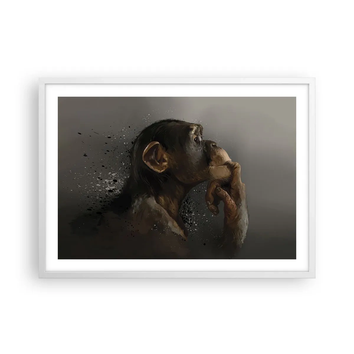 Affiche dans un cadre blanc - Poster - Certainement un penseur - 70x50 cm