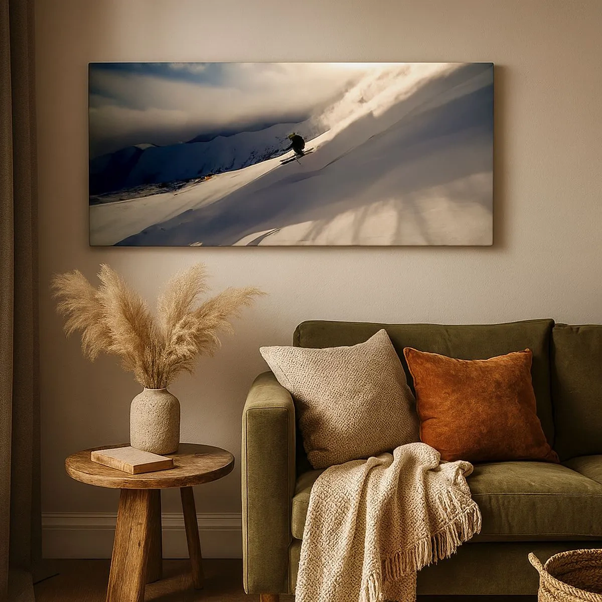 Impression sur toile - Image sur toile - Défi montagne accepté - 100x40 cm
