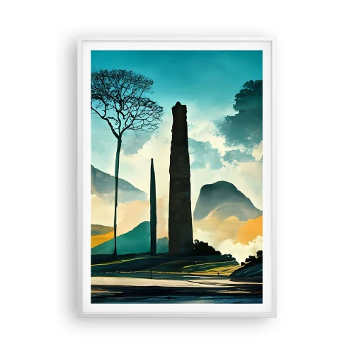 Affiche dans un cadre blanc - Poster - Toujours de plus en plus haut - 70x100 cm