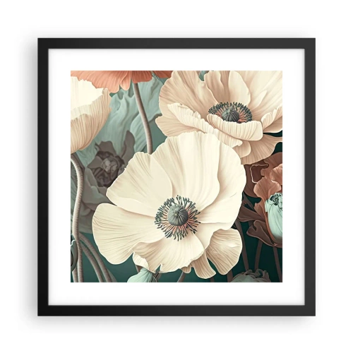 Affiche dans un cadre noir - Poster - Le murmure des coquelicots - 40x40 cm