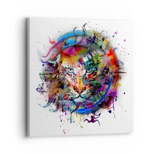 Impression sur toile - Image sur toile - Il se cache derrière un voile arc-en-ciel - 30x30 cm