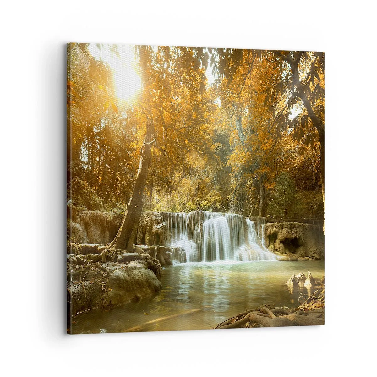 Impression sur toile - Image sur toile - Cascade du parc - 60x60 cm