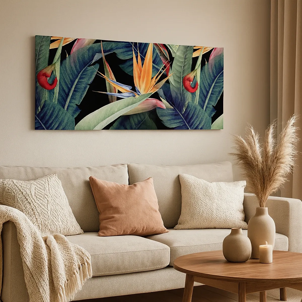 Impression sur toile - Image sur toile - Fleurs flamboyantes des tropiques - 30x30 cm