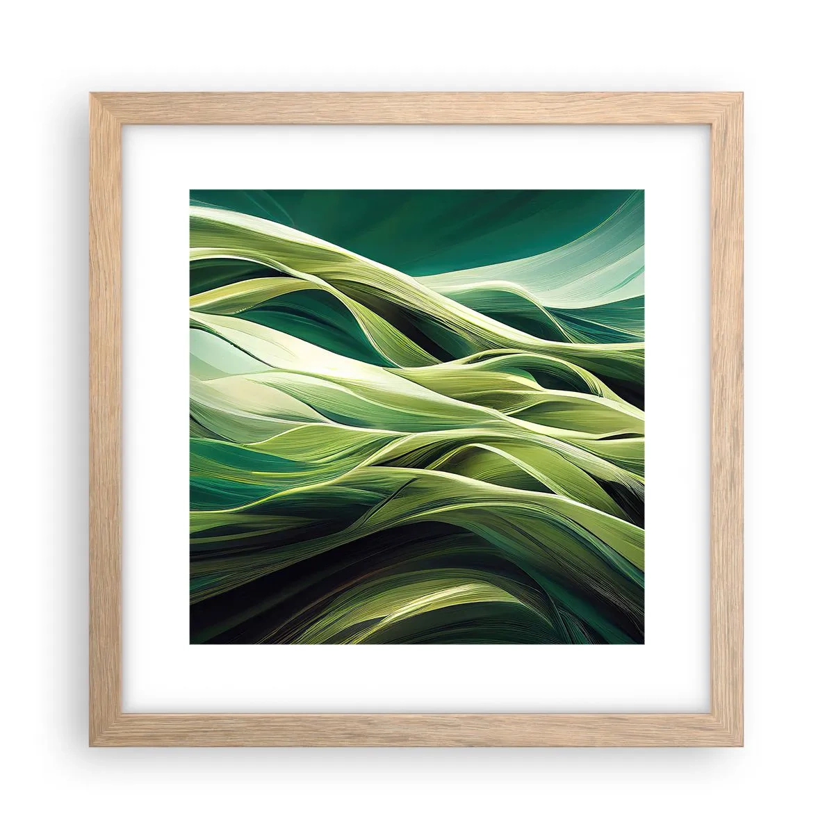 Affiche dans un chêne clair - Poster - Jeu de vert abstrait - 30x30 cm