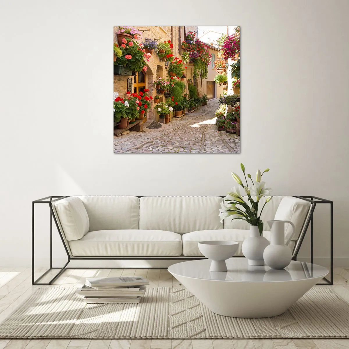 Impression sur verre - Image sur verre - Une inondation de fleurs - 50x50 cm