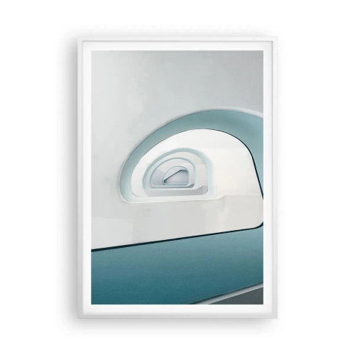 Affiche dans un cadre blanc - Poster - Au profondeur du bleu - 70x100 cm