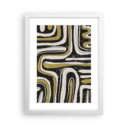 Affiche dans un cadre blanc - Poster - Composition : routes et ruelles - 30x40 cm