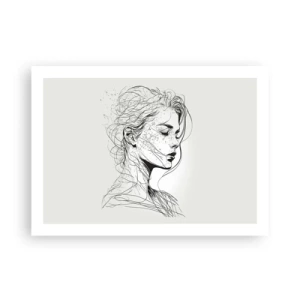 Affiche - Poster - Portrait en pensée - 70x50 cm