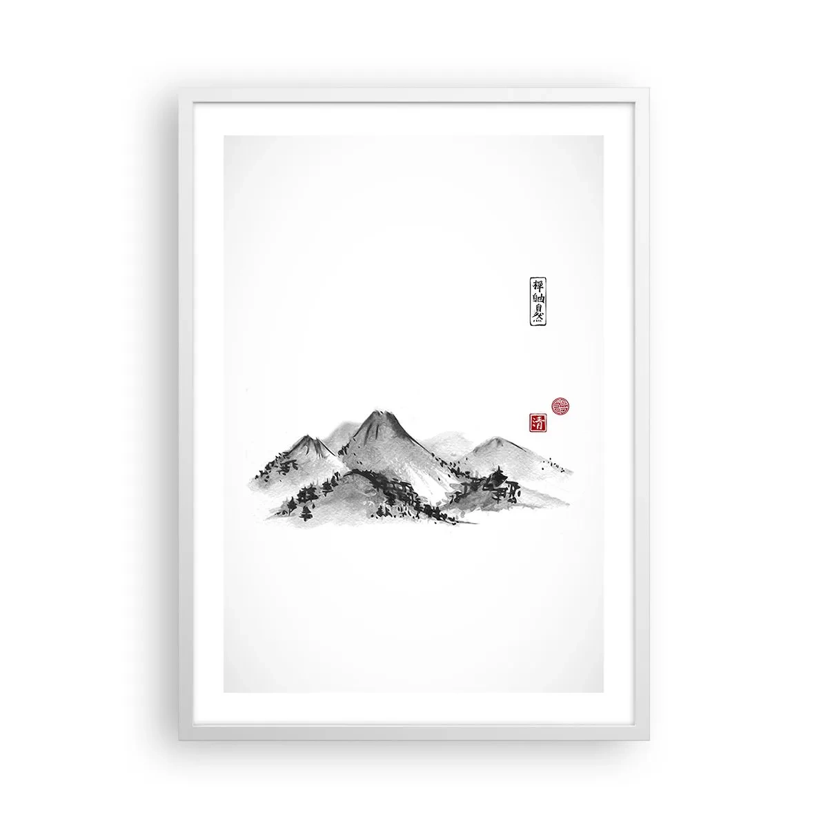 Affiche dans un cadre blanc - Poster - Au-delà de la distance - 50x70 cm