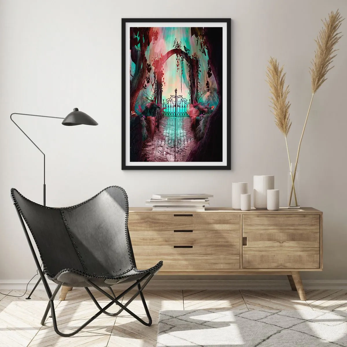 Affiche dans un cadre noir - Poster - Jardin secret - 30x40 cm