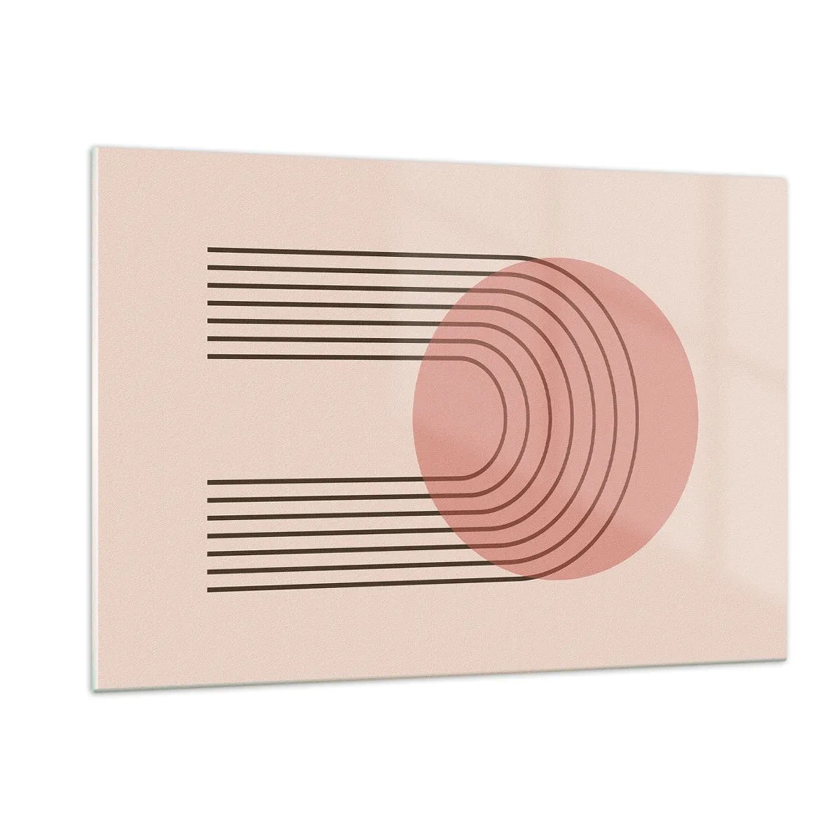 Impression sur verre - Image sur verre - Graphismes géométriques minimalistes dans des tons beiges - 120x80cm - Attraction irrésistible - Décoration murale moderne pour le salon et la chambre ARTTOR