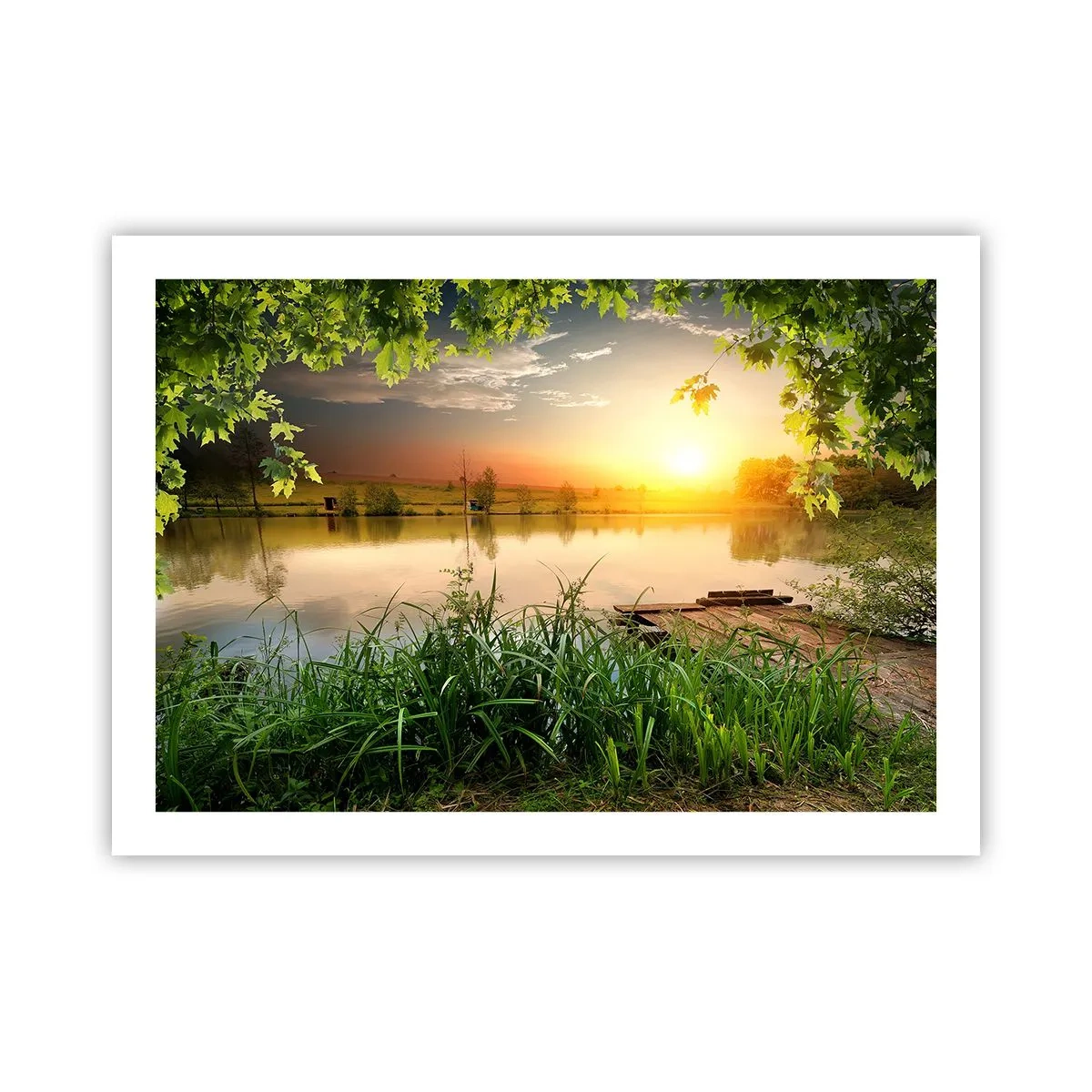 Affiche - Poster - Paysage dans un cadre verdoyant - 70x50 cm