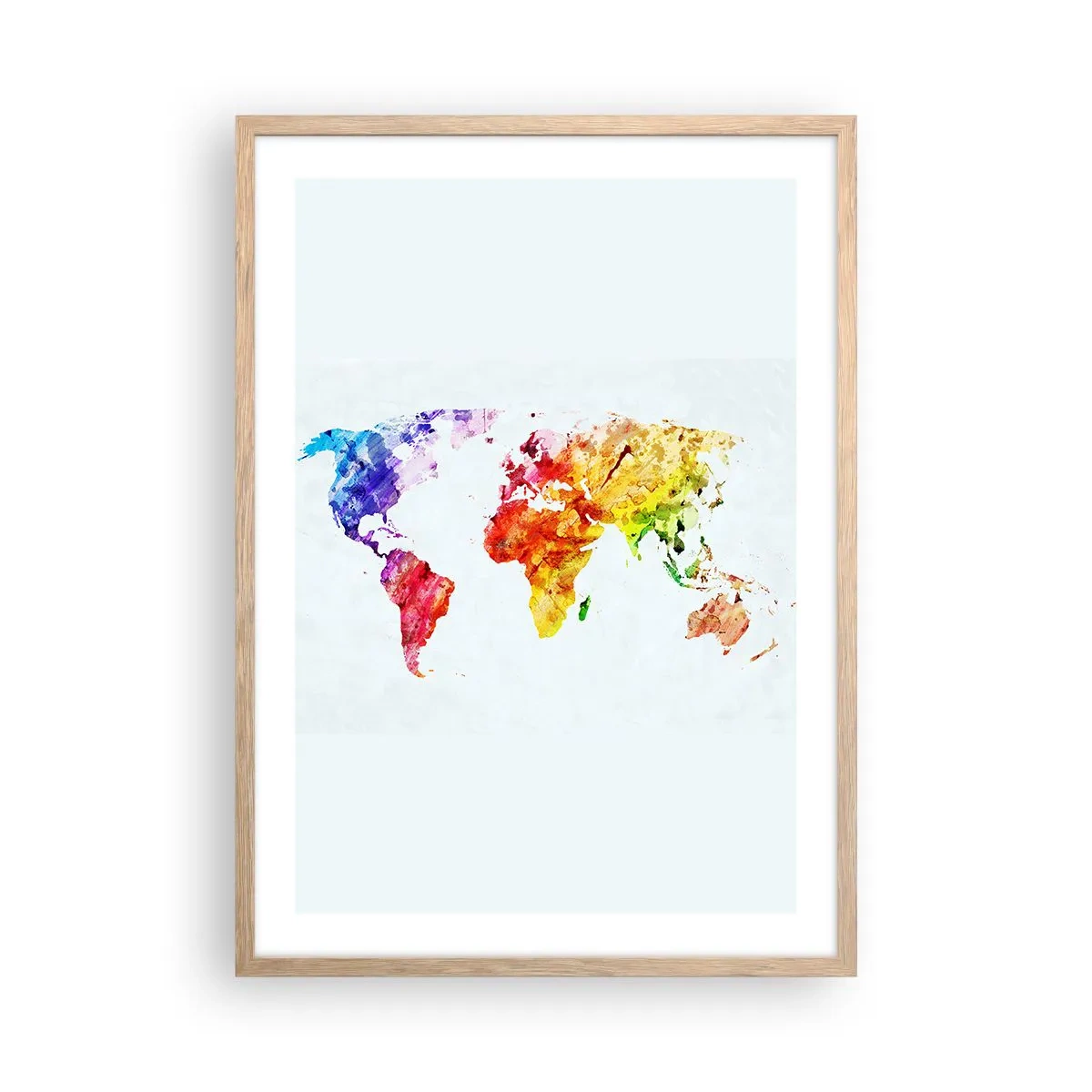 Affiche dans un chêne clair - Poster - Toutes les couleurs du monde - 50x70 cm