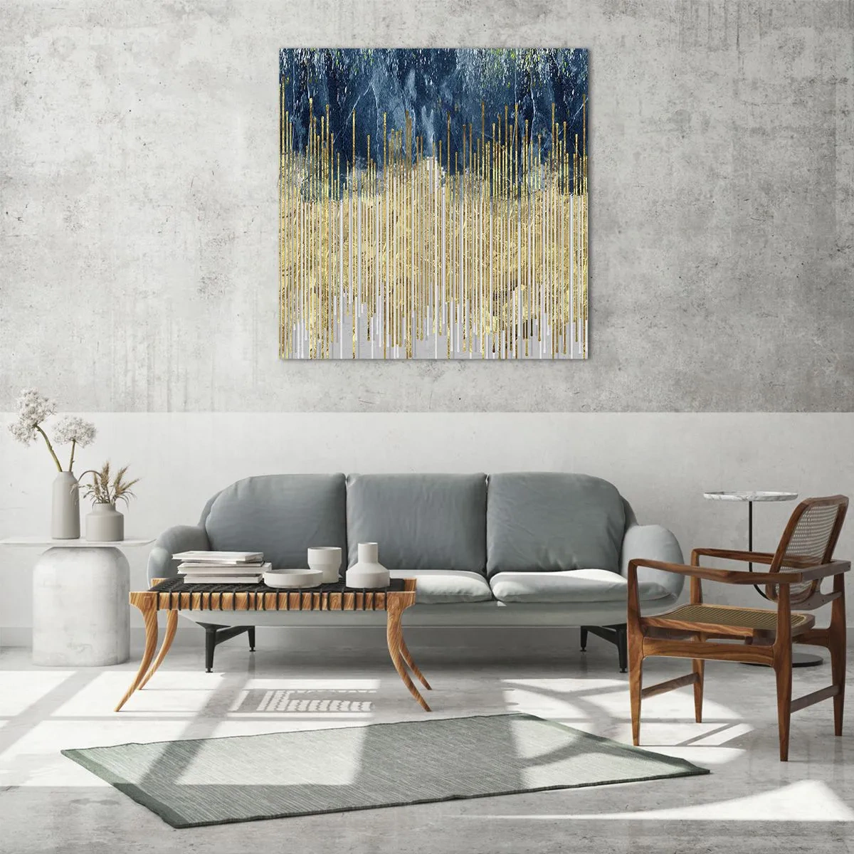 Impression sur verre - Image sur verre - Bordure dorée - 40x40 cm